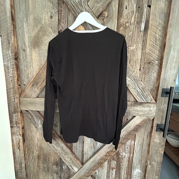 VUORI WOMEN'S BLACK WHITE TRIM LONG SLEEVE TOP‎ LARGE L - Picture 2 of 7